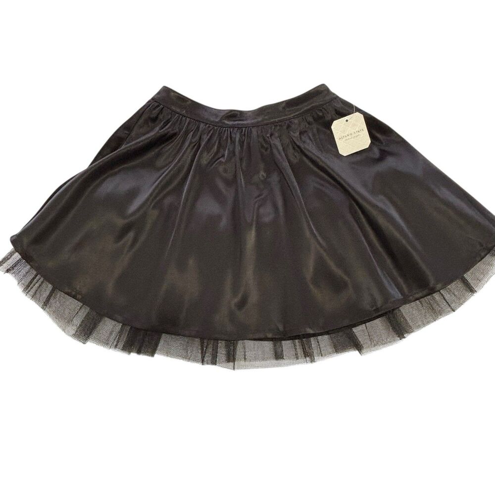 Altar’d State Black Satin Tulle Whimsigoth Skirt XS Fairy Grunge Witchy Holiday
